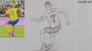 Drawing Cristiano Ronaldo in the new Al-Nasr club shirt