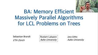 BA: Memory Efficient Massively Parallel Algorithms for LCL Problems on Trees