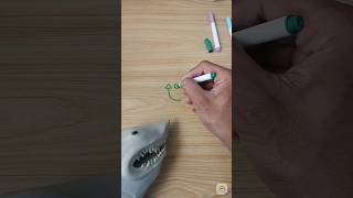 🔼⏺️ Guess The Ending‼️ Shark puppet Simple Art #art #shorts #funny