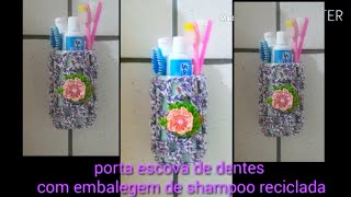 porta escova de dente e creme dental em croche #reciclando