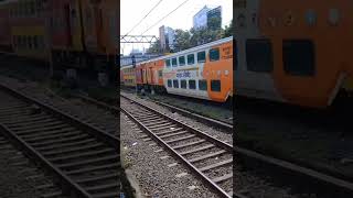 12931 - Mumbai Central to Ahmedabad Double Decker Express Crossing Dadar. #youtubeshorts #wap7 .