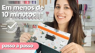 NÉCESSAIRE RÁPIDA E FÁCIL: Veja como fazer em sintético ou tecido | Passo a passo | DIY