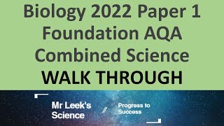 Biology combined Paper 1 Foundation 2022 walkthrough AQA Science