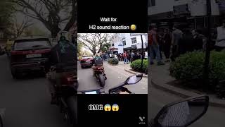 Ninja h2 superbike public reaction sound 😱 #h2 #ninja #short