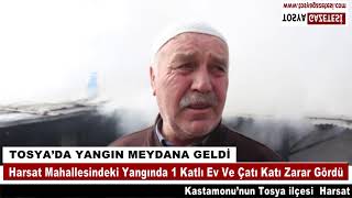 Tosya’da Meydana Yangında Ev Ve Çatı Katı Zarar Gördü