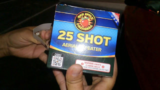 25 shot aerial Red Apple Fireworks