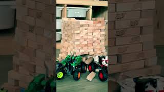 Massive Jenga Blocks Tower Demolition by 3 Monster Trucks  #legotechnic #jenga #monsterjam #toytruck