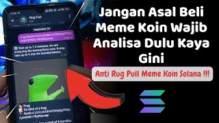 JANGAN DI SHARE‼️ Cara Analisa Meme Koin Solana Pakai Bot Rug Fun