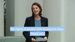 Assistance Dog Speech To Parliament - 9/8/2023