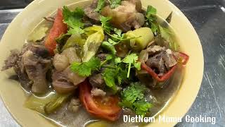 VietNam Mama Cooking - bắp bê hầm dưa cải chua /Braised beef with pickled cabbage