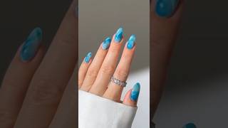 Teal Marble Nails 🐬⛲ #nails #diy #viral #shortsvideo #fashion