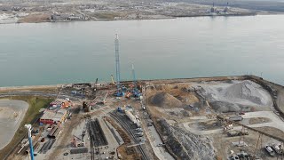 US Flyover of the Gordie Howe International Bridge Project | March 2020