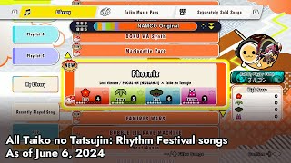 【Taiko no Tatsujin: Rhythm Festival】All songs as of June 6, 2024