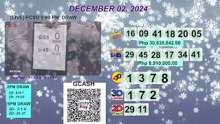 [LIVE] PCSO 9:00 PM DRAW - DECEMBER 02, 2024 LOTTO RESULTS