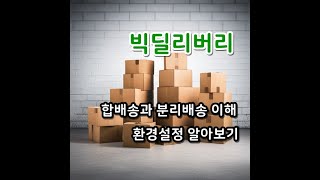 중국배대지 빅딜리버리 가이드 : 환경설정 합배송과 분리배송의 이해