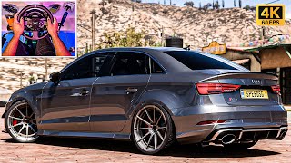 Brutal 650HP Audi RS3 Sedan 2020 | Forza Horizon 5 - Steering Wheel Gameplay