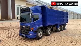 tes siksa rc truck hino 10x6 angkut tanah merah