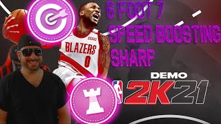 How To Make A 6'7 Speed Boosting Sharp On NBA 2K21!  GAME BREAKING DEMIGOD BUILD