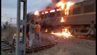 || Train accident ||  Loco got fire #WAG5 #wcr #railways