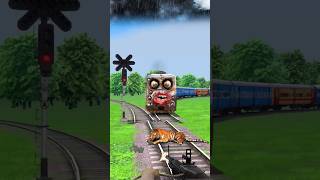 Crazy tiger on the track vs funny train driver vfx shorts video#shorts