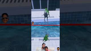 Defense in the pool #cute #funny #gaming #amazingfrog  #fatherandson