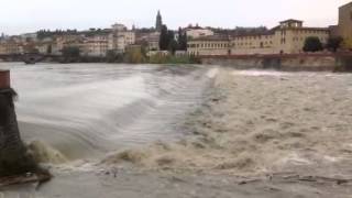 13 novembre 2012. L'Arno visto da Lungarno Vespucci