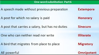 One word substitution Part 6