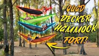 BUILDING AN EXTREME HAMMOCK FORT! *4 stories tall*