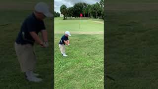 Six year old aces short game!