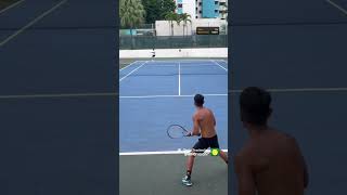 step in on the one-hander #tennis #tennistime #tennisplayer #tennismatch #tennislife #tennisshorts