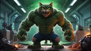 Crazy Scientist become Hulk Cat 🦖😻🐾 #cat #kittten #catlover #animallover #cutecat #cute #aicat