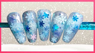 ❄️Encapsulated Snowflake Nail Design!❄️ Winter Nails