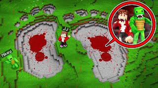 JJ and Mikey Found SCARY Exe FOOTPRINTS in Minecraft - Maizen