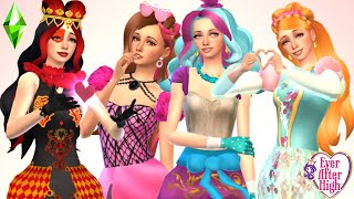 Briar Beauty, Ashlynn Ella, Lizzie Hearts & Madeline Hatter [Ever After High] :Create a sim I Sims 4