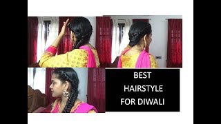 BEST HAIRSTYLE FOR  DIWALI [ தீபாவளி ]HAIR STYLE TUTORIAL ]