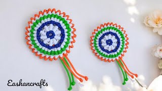 How to make Tricolor Flower for Independence Day | Tiranga Flower Craft