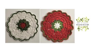 كروشيه وحده دائريه لعمل مفرش سهله جدا  how to crochet easy doily