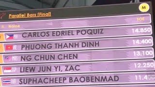 Carlos Yulo🇵🇭🥇14.850 Parallel Bars Sea Games Cambodia 2023