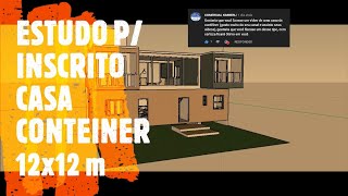 CASA CONTEINER ESTUDO PARA INSCRITO 12x12 m 5 QUARTOS