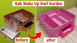 Membuat rak makeup dari kardus