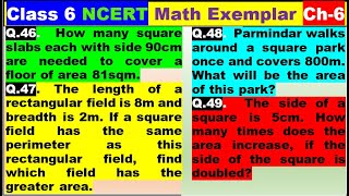 Class 6 Math Ch-6 Q 46 to 49 Math NCERT Exemplar Solution|MATH|NCERT|Mensuration|CBSE|Chapter 6|NCER