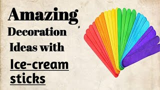 Craft idea with waste ice cream sticks || Pop stics craft idea