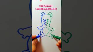 Dibujo OSO tonto a 2 manos.  #videoshorts #art #drawing #dibujo #2hand #dump  #bear  #oso #shorts