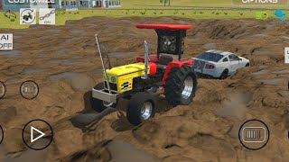 मस्टैंग कार कीचड़ में फंस गई || Indian tractor simulator 3D ||       OmkarX Gaming