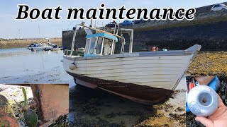 Cleaning Boat And Maintenance Work