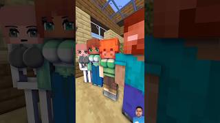 HELP Noob to open the door VS Herobrine VS Zombie VS Alex - Minecraft Animation Monster School