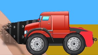 Superhelden-Trucks Spielzeugfahrzeug-Cartoon und Zusätzliches Transportvideo