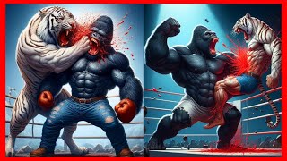 wild animal fight in the boxing ring 🥊(25 battles) #animation #WildRingWars