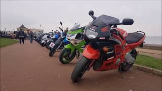 Motorcycle group ride around norfolk to hunstanton, biker girls and boys