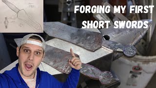 Forging a pair of Roman Pugio short swords/daggers